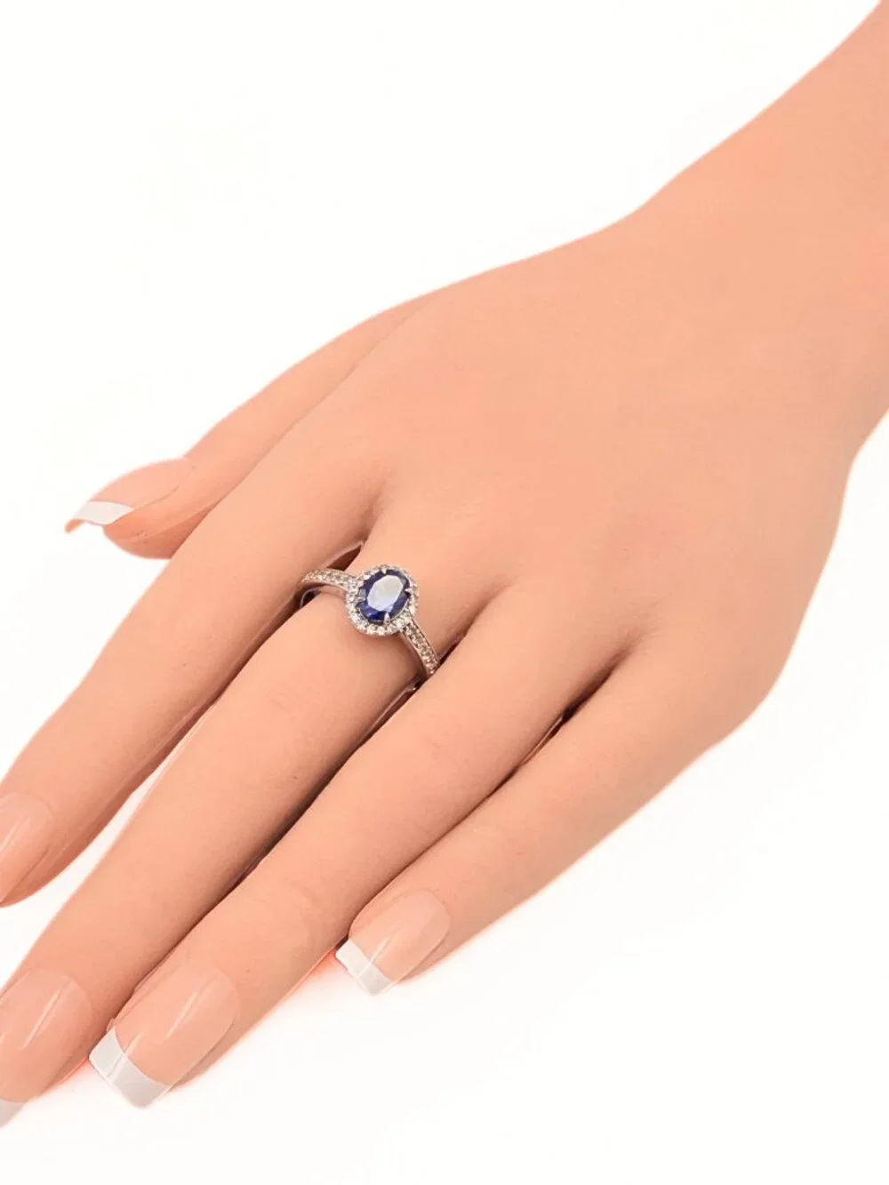 Regal Marked Sterling Silver Amethyst Halo Cocktail Ring Sz 10